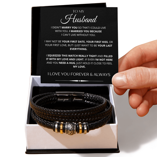 To My Husbend - Missing Piece - Leather Bracelet(8.6")