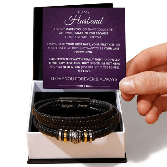 To My Husbend - Missing Piece - Leather Bracelet(8.6")